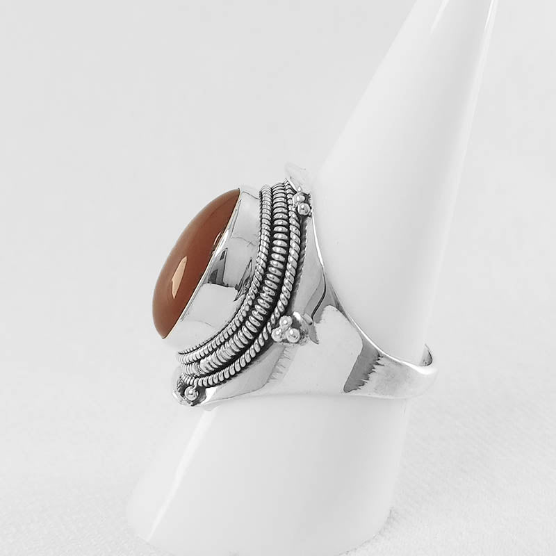 Carnelian gemstone ring - made with sterling silver