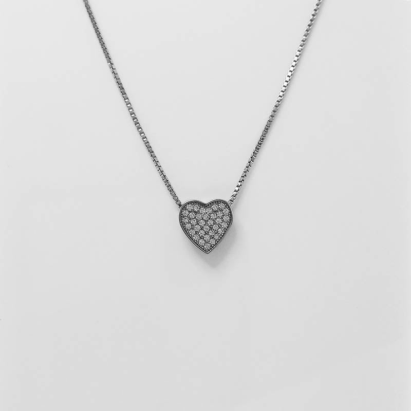 Sterling Silver heart necklace with a silver chain
