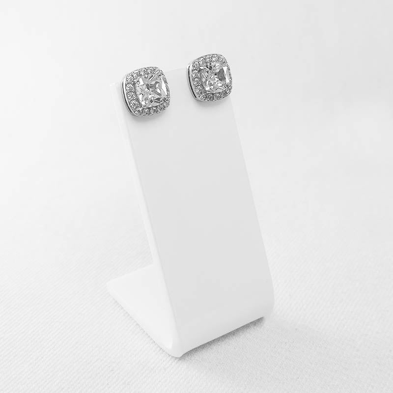 Silver Stud earrings with cubic zirconia stones