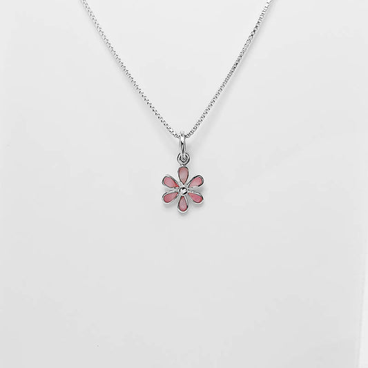 Sterling Silver Mother of Pearl Flower Pendant