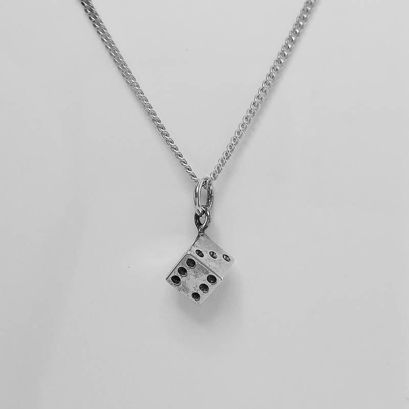 Sterling Silver Dice Charm with a silver chain