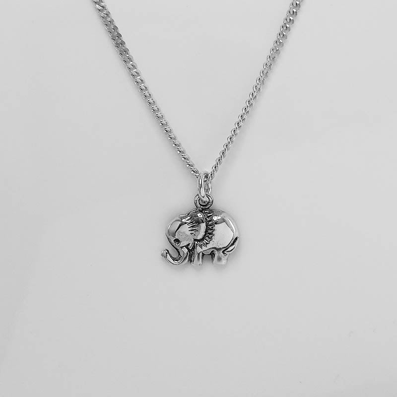 Small Silver Elephant Charm with a silver chain
