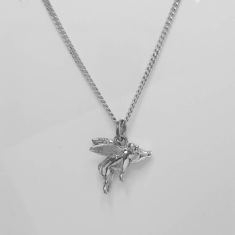 Flying Pig Charm with a silver Chain.