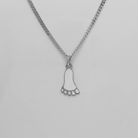 Silver Baby Foot Charm with a silver chain