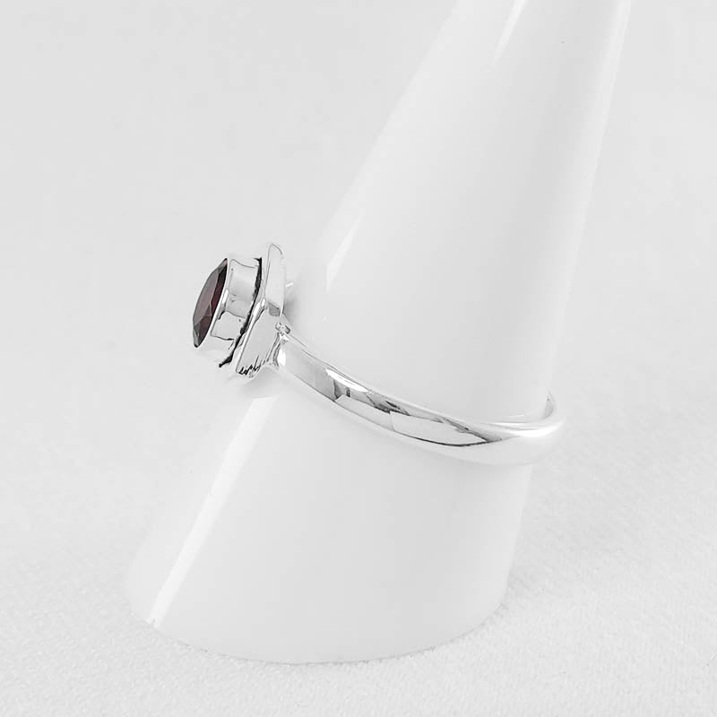 Handcrafted Silver Garnet Ring