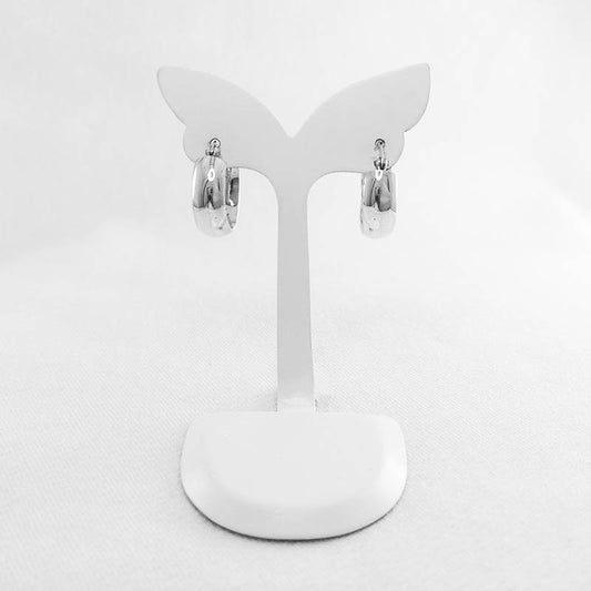 Thick sterling silver hoop earrings 