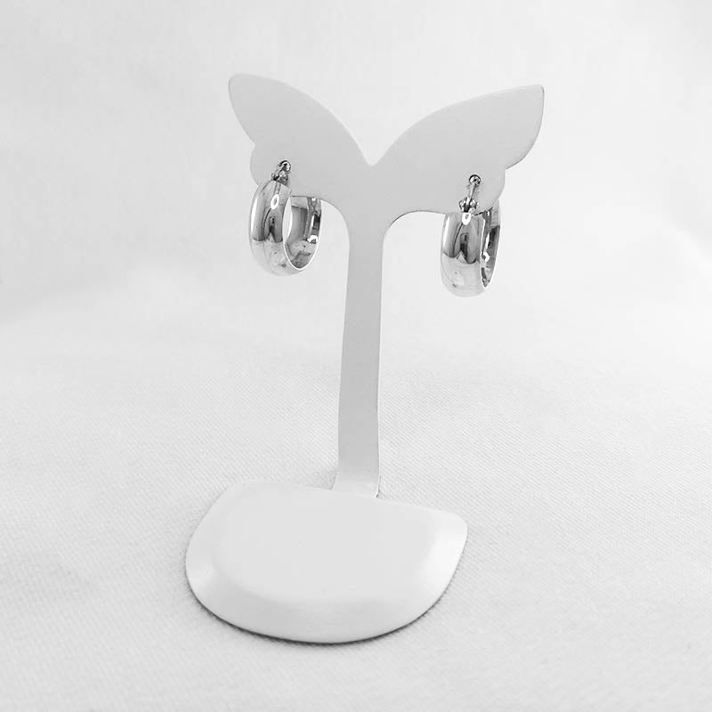 Thick sterling silver hoop earrings 