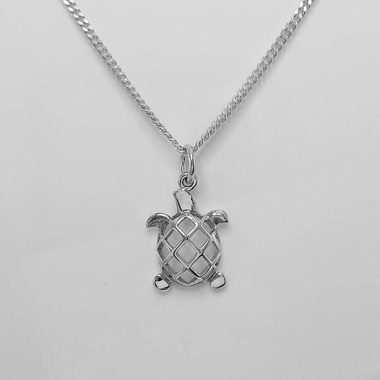 Silver Turtle Charm with a Silver Chain