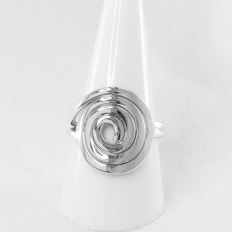 Sterling silver ring with a spiral design