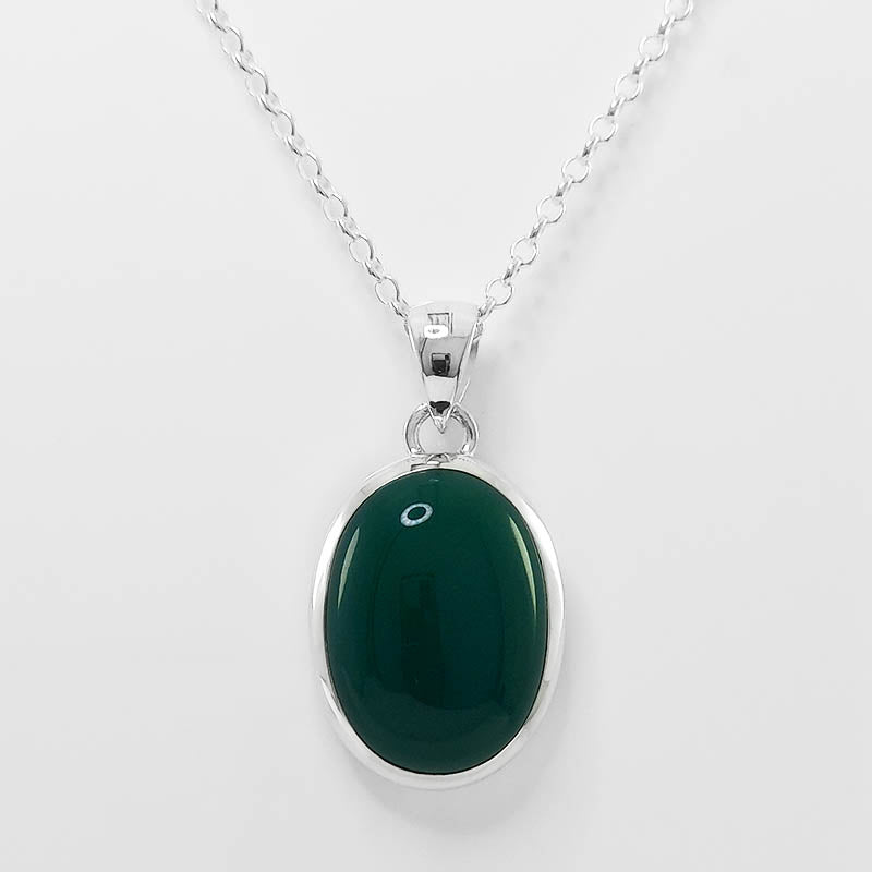 Sterling Silver Jade pendant with a silver chain