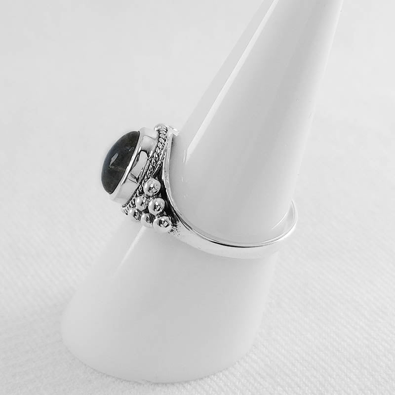 Silver Labradorite Stone Ring For Women