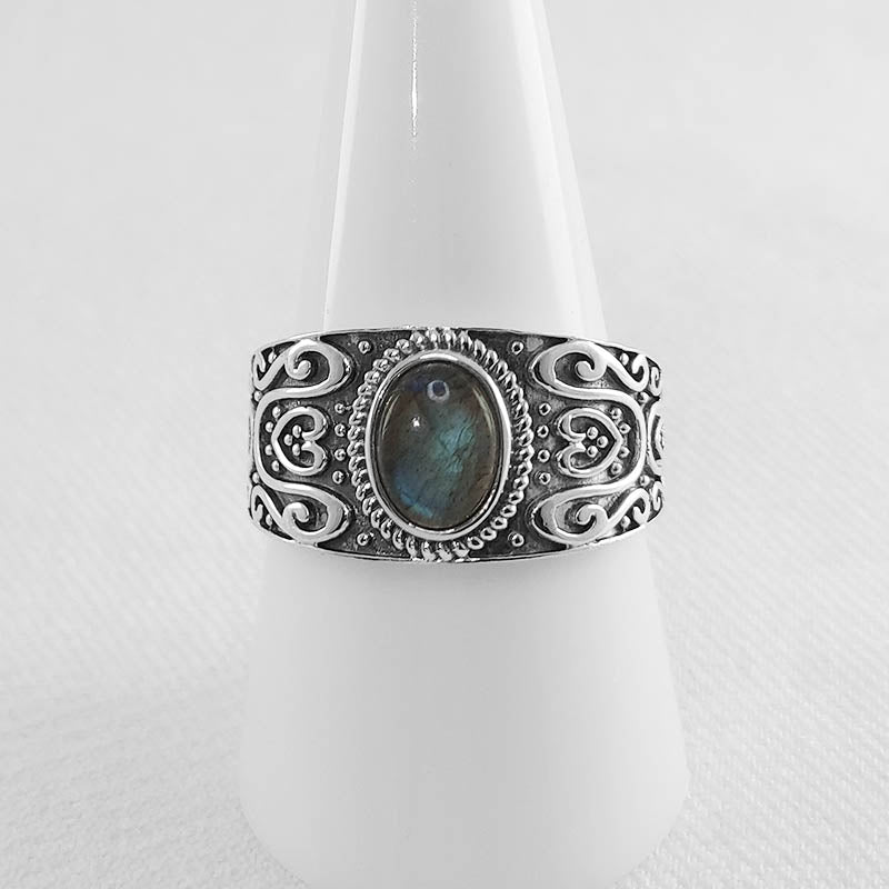 Silver Labradorite Ring 