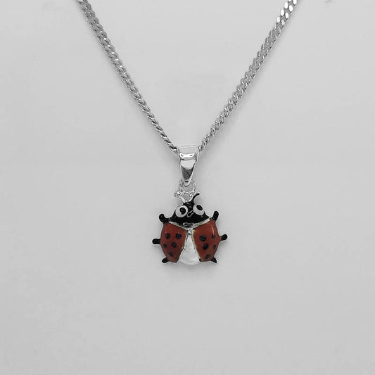 Ladybug Pendant with a silver chain