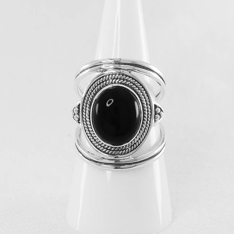 Sterling Silver Ring with an Onyx Stone
