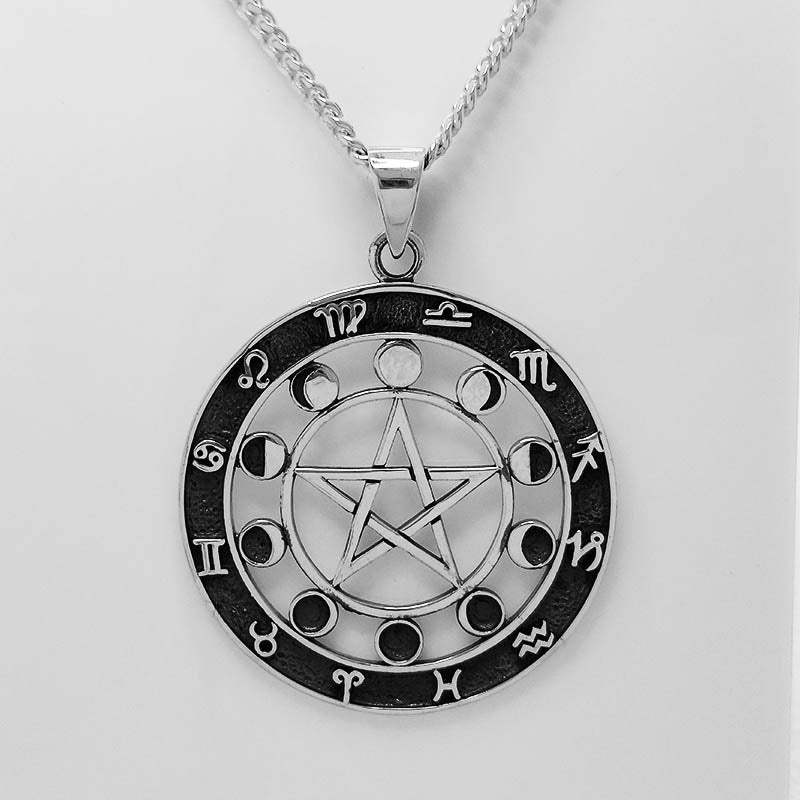 Sterling Silver Pentagram Pendant with a silver necklace
