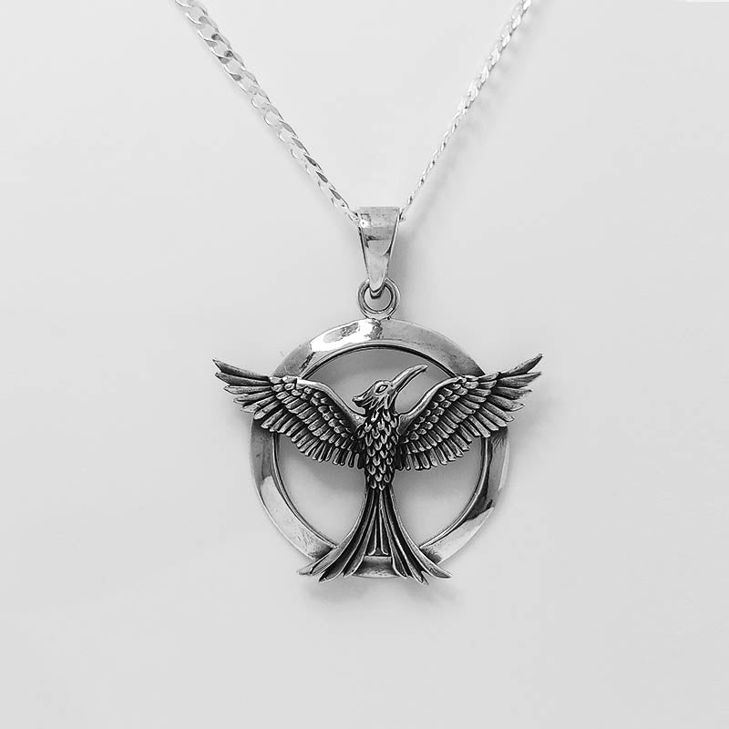 Sterling Silver Phoenix pendant with a silver chain