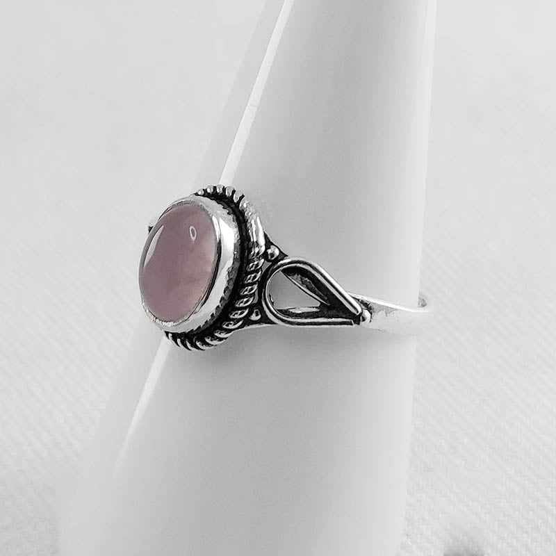 Sterling Silver Rose Quartz Ring 