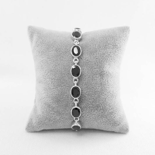 Sterling Silver Black Spinel bracelet