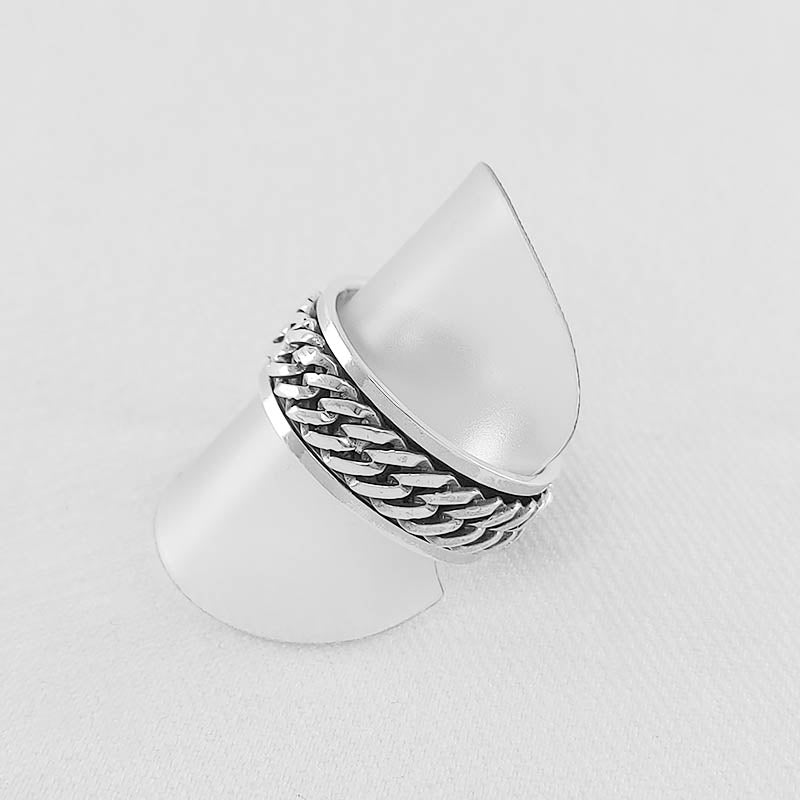 Sterling silver spinner ring for men