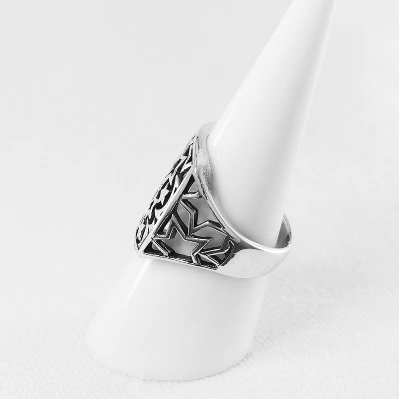 Sterling Silver Ring For Women with Moon and Stars Design