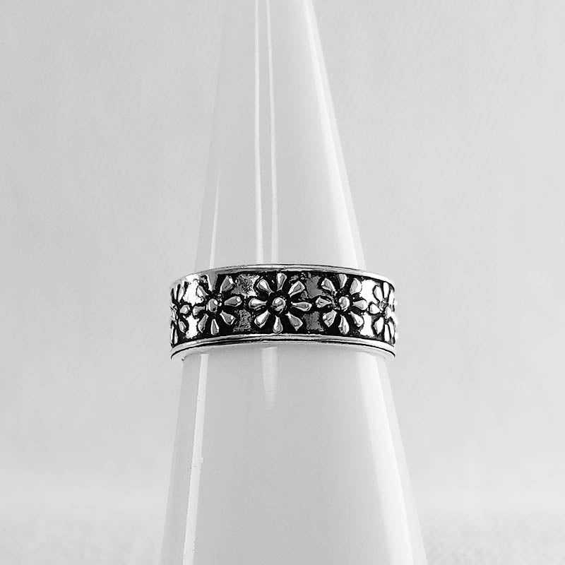 Sterling Silver Floral Toe Ring