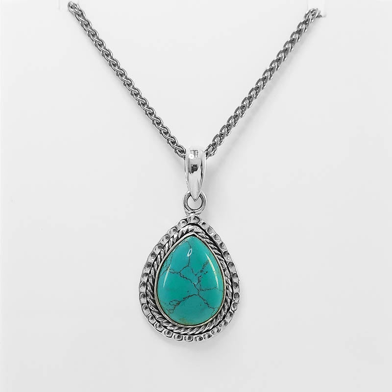 Sterling silver turquoise pendant with a silver chain