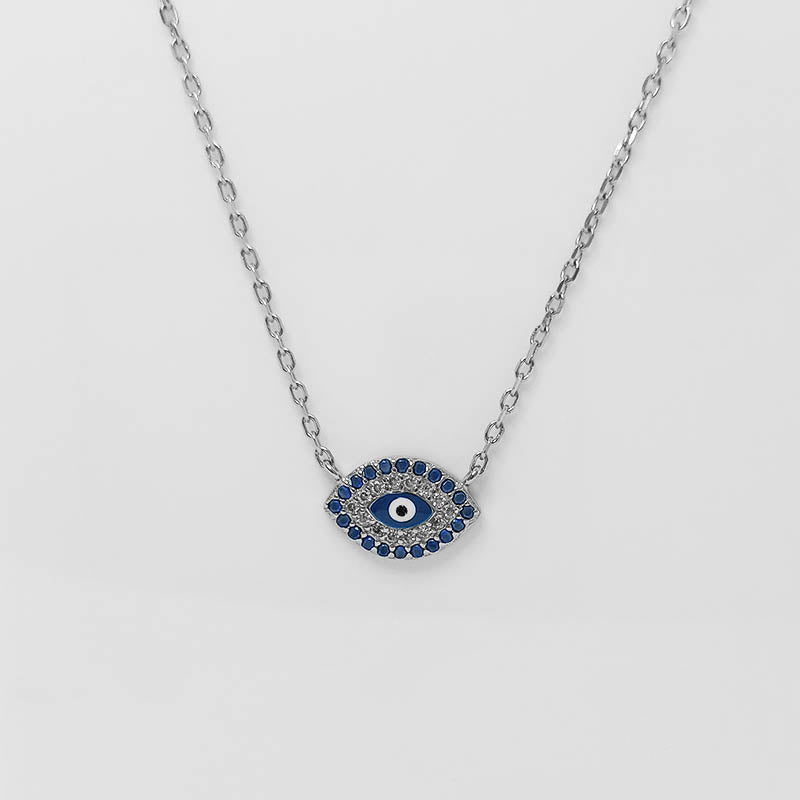 Sterling Silver Evil Eye Necklace 