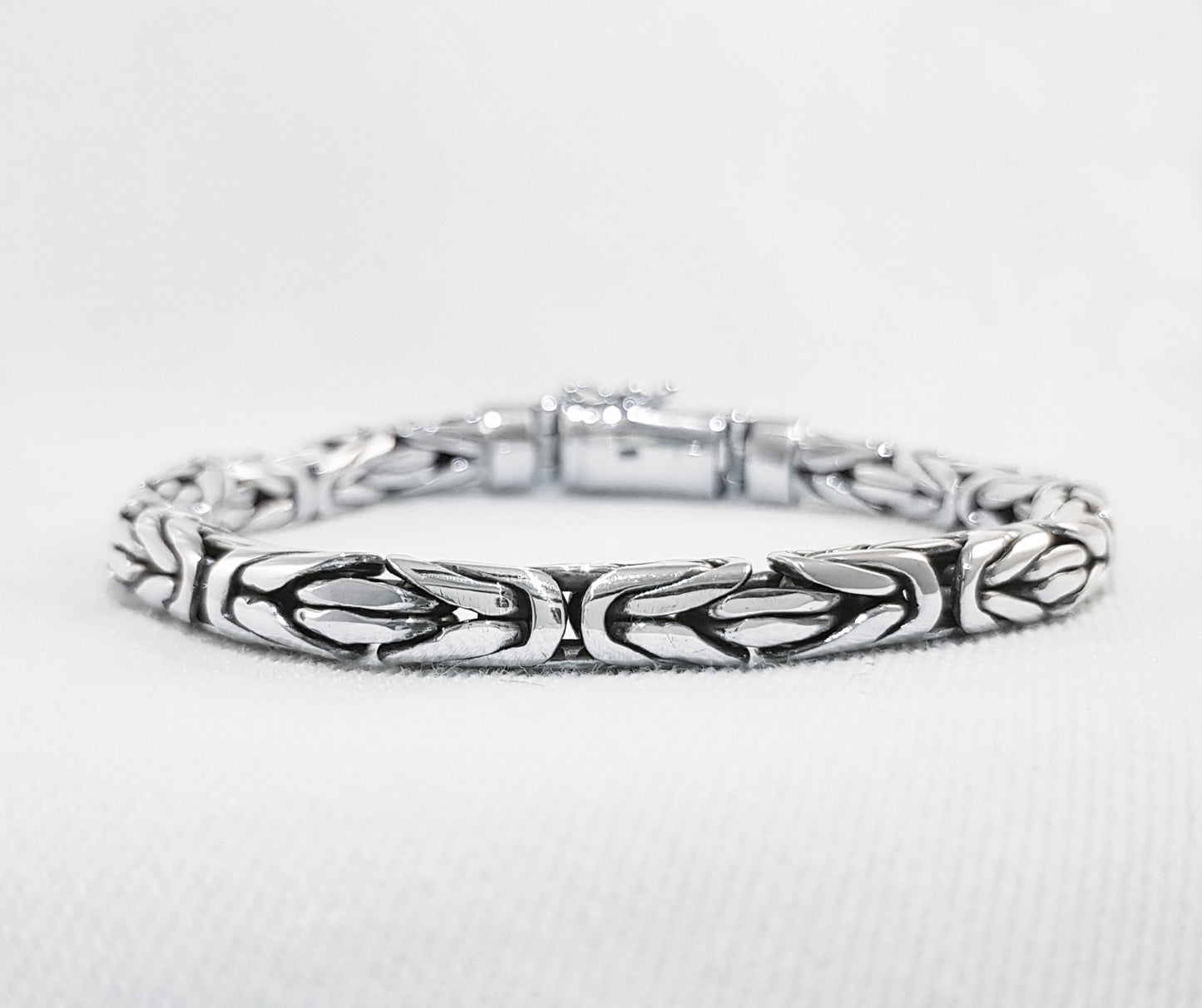 Sterling Silver Broad Byzantine Bracelet