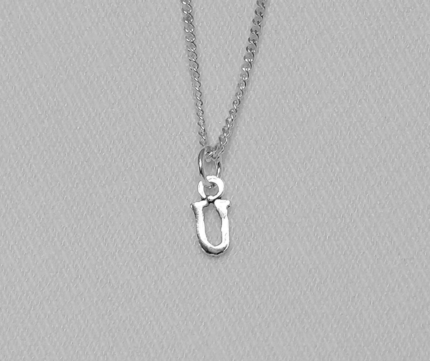 Sterling Silver U Initial Pendant