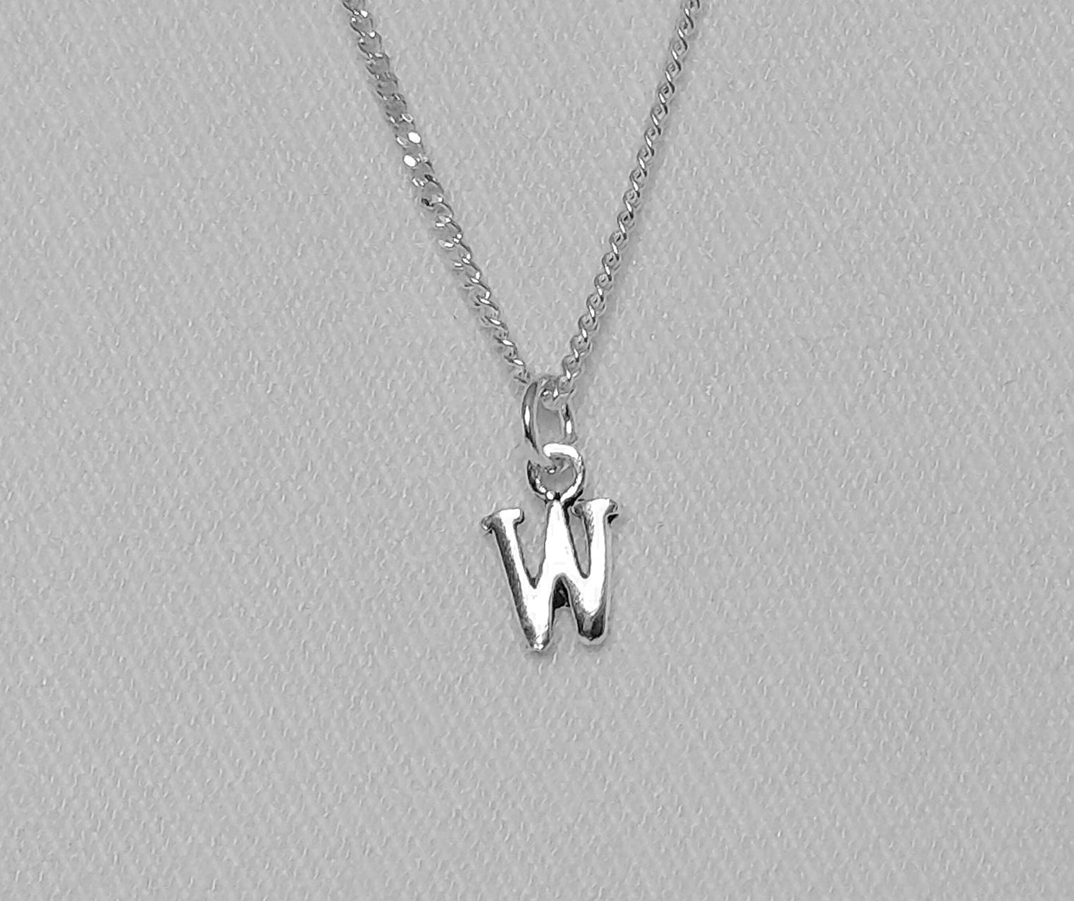 Sterling Silver W Initial Pendant