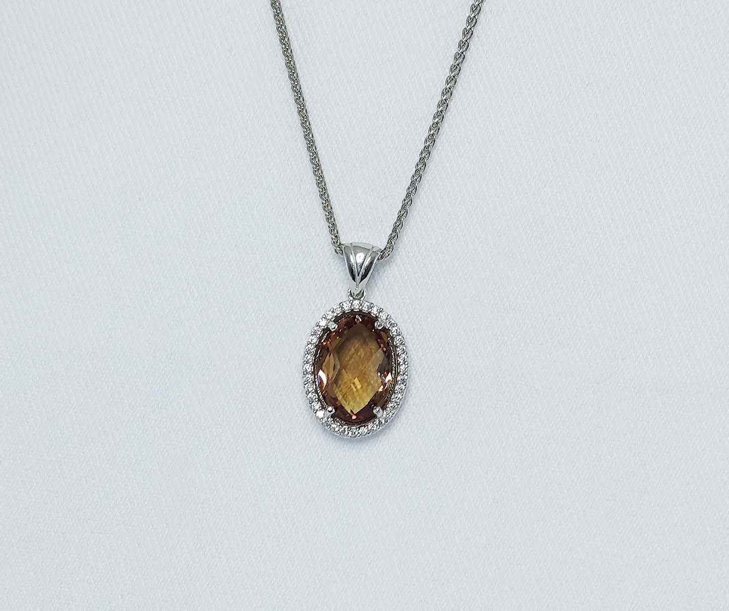 Sterling Silver Zultanite Pendant with Cubic Zirconias